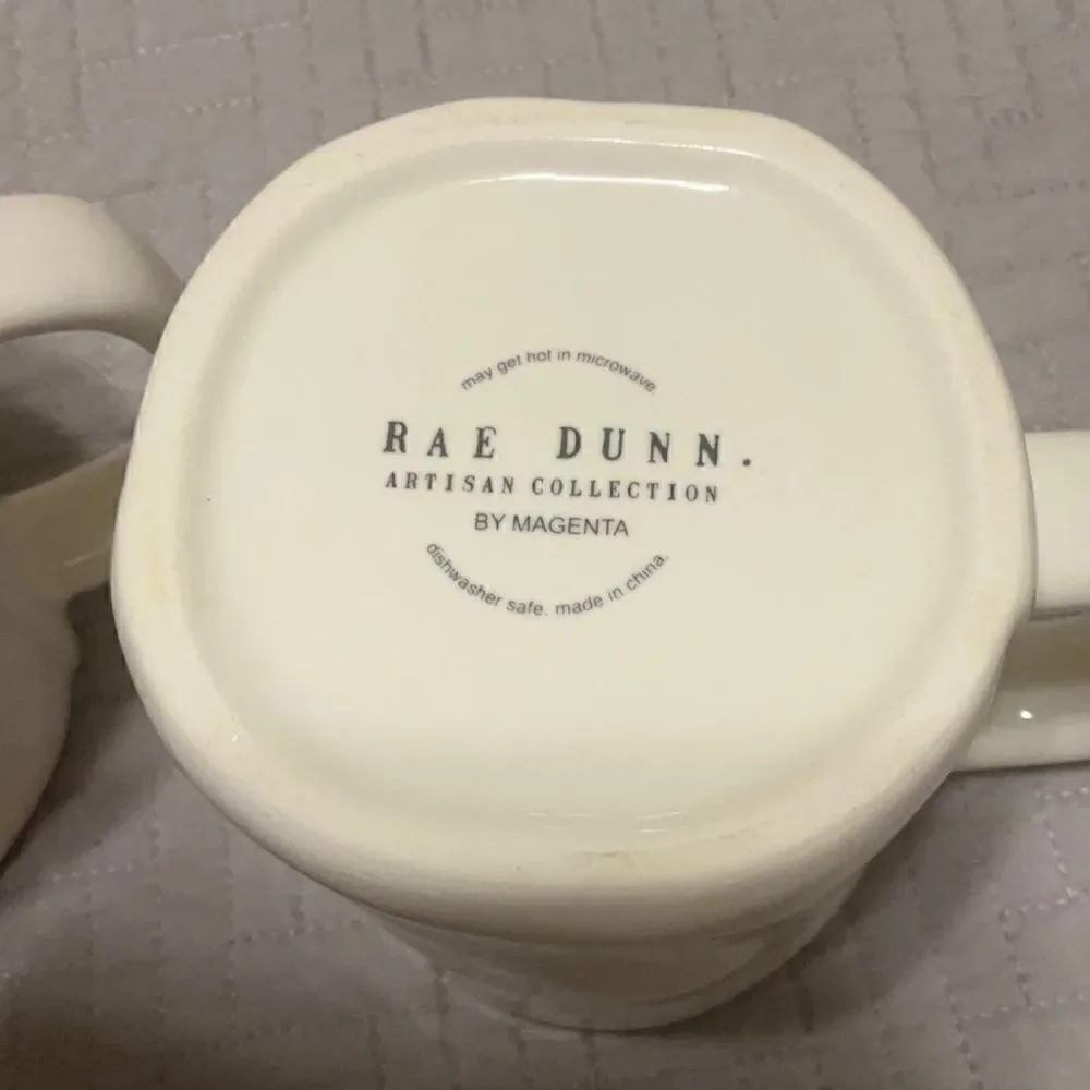 Rae Dunn Pair of Mugs “DRINK”   EUC. No stains or chips.